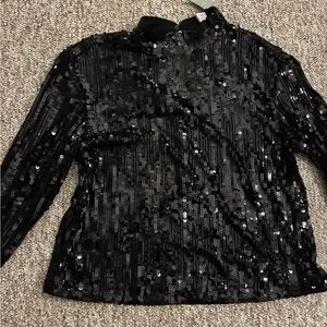 H&M Tops Sequin Black Womens Top Poshmark1